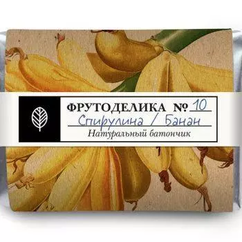 Натуральный батончик №10 Спирулина-Банан